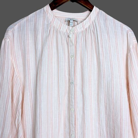 NWOT Joie Beatrissa Linen Midi Shirt Dress Striped Medium Button Front - Picture 2 of 11